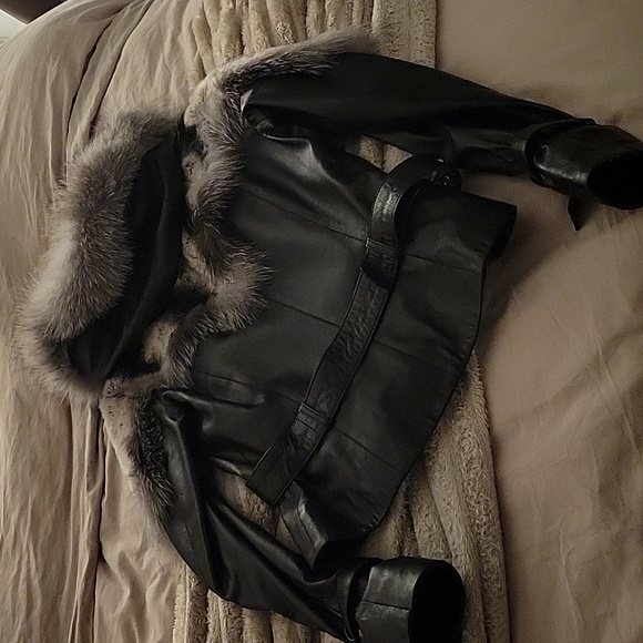 Fox Fur Leather Jacker - Picture 3 of 5